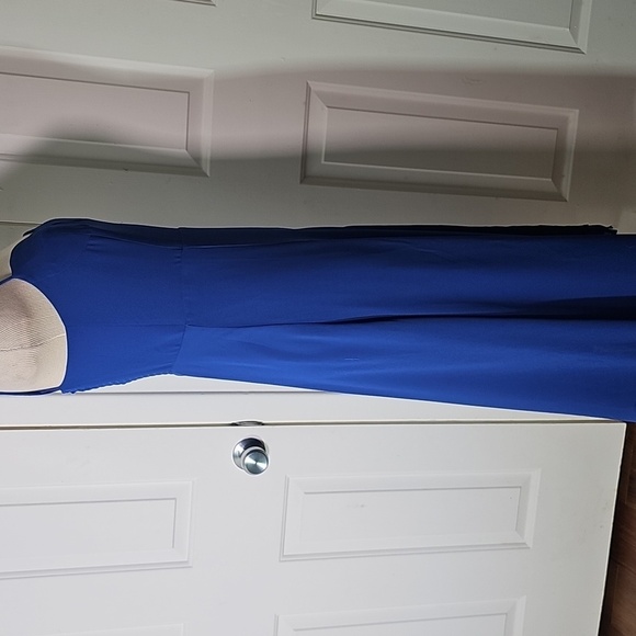 Designer AQUA from BLOOMINGDALES Cobalt Blue Evening, High Slit. Bustier Meduim. - Picture 7 of 10